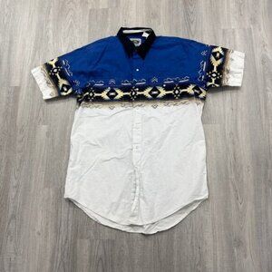 Vintage Cumberland Outfitters Western Shirt Men's Extra Large XL Blue y2k Rodeo